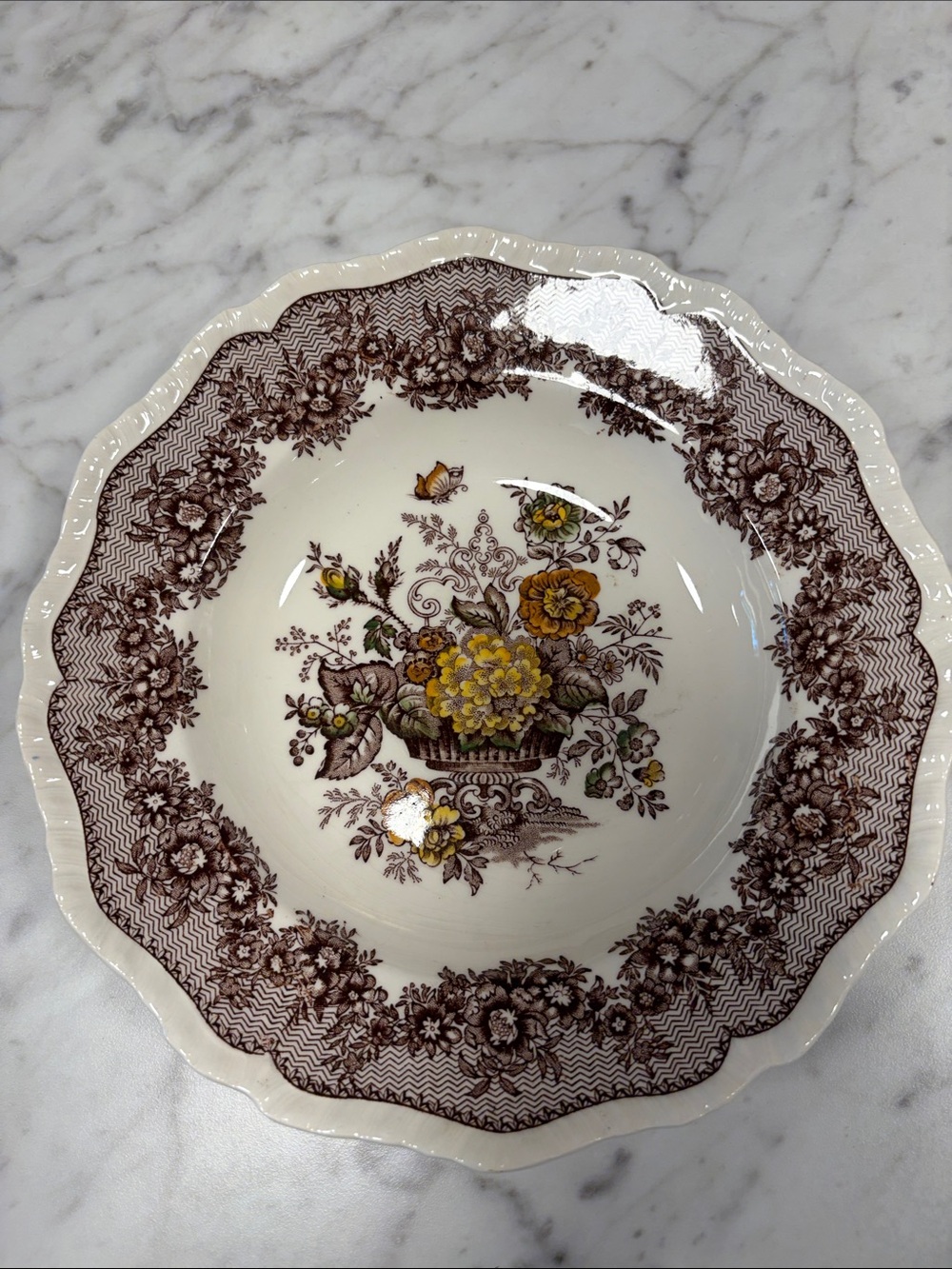 Mason Brown,  Yellow cream Floral bowl